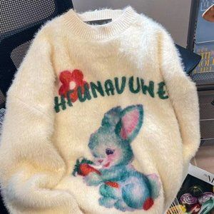 Cartoon rabbit autumn/winter soft waxy sweater